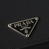 プラダ ナイロン 二つ折り財布 トライアングルロゴ ブラック - NEWSED