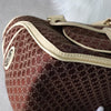 Celine Boogie Macadam Canvas/Leather Handbag Brown/Ivory