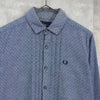 Fred Perry 徽标刺绣蓝色圆点长袖衬衫