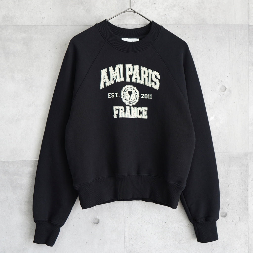 Ami Paris College Logo Sweatshirt Black