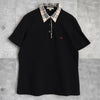 Burberry 黑色马标刺绣 Nova 格纹短袖 Polo 衫