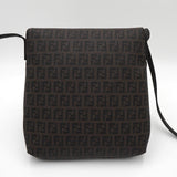 フェンディ ズッカ キャンバス/レザー ショルダーバッグ ブラウン - NEWSED