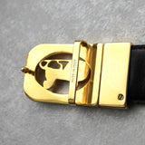 セリーヌ ヴィンテージ 輪馬車 サルキー レザー ベルト ブラック - NEWSED