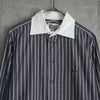 ヴィヴィアン ウエストウッド オーブ ストライプ柄 長袖シャツ クレリックシャツ ブルー