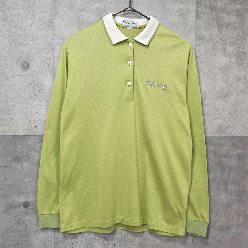 Burberry 复古徽标刺绣长袖 Polo 衫（绿色）