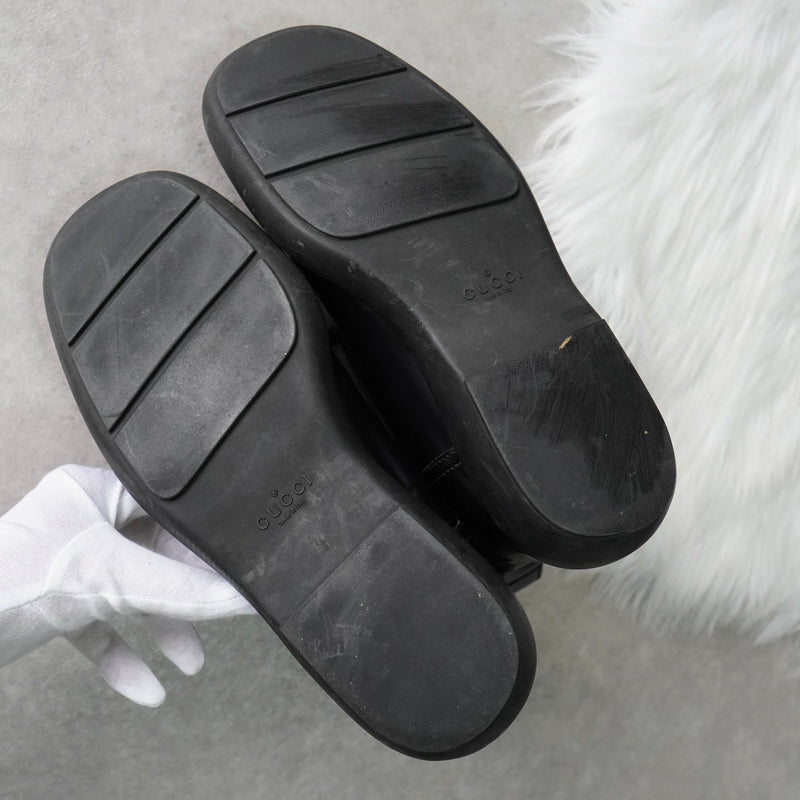 グッチ シェリーライン ドッキング ハイカット ブーツ ブラック - NEWSED