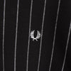 Fred Perry 徽标刺绣条纹短袖黑色 Polo 衫