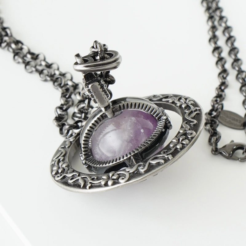 ヴィヴィアン ウエストウッド オーナメンタルタイニーオーブ ラインストーン シルバー ネックレス - NEWSED