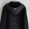 MM6 Maison Margiela Zip-up Hooded Coat Wool Coat Long Coat Different Material Switching