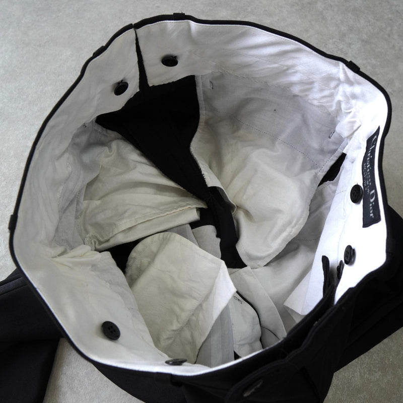 クリスチャン ディオール ヴィンテージ ツータック スラックス ブラック - NEWSED