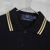 Fred Perry 徽标刺绣短袖 Polo 衫 黑色