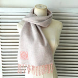 ロエベ アナグラム ダブルフェイス リバーシブル ウール アンゴラ マフラー ピンク / グレー - NEWSED