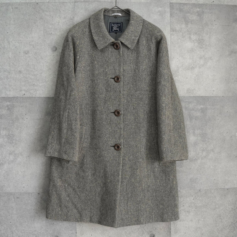 バーバリー ヴィンテージ ツイード ステンカラーコート レディース ベージュ - NEWSED