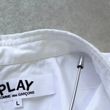 プレイ コム デ ギャルソン ハートロゴ 長袖シャツ ホワイト / ブラック - NEWSED