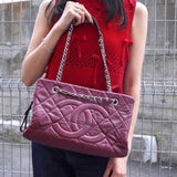 シャネル ココマーク キャビアスキン チェーン トートバッグ ボルドー - NEWSED