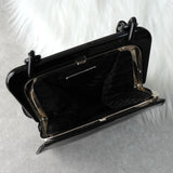 プラダ レザー がま口 プラスチックチェーン ミニハンドバッグ ブラック - NEWSED