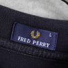Fred Perry 徽标刺绣条纹短袖黑色 Polo 衫