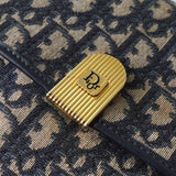 クリスチャンディオール トロッター キャンバス / レザー ショルダーバッグ ネイビー - NEWSED