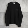 ラコステ ロゴパッチ ケーブル編み ニット ブラック