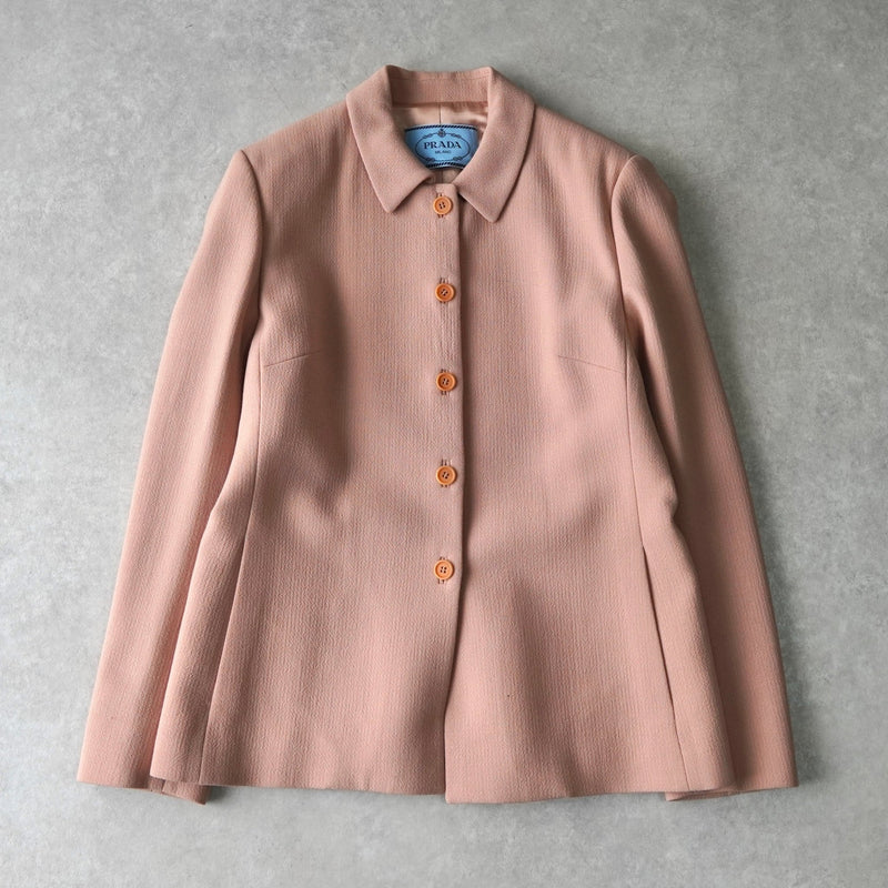 プラダ ウールジャケット コート レディース ピンクベージュ - NEWSED