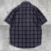 Lacoste 海军蓝格纹短袖衬衫