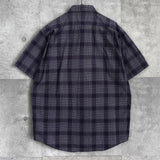 ラコステ ロゴ チェック柄 半袖シャツ ネイビー - NEWSED