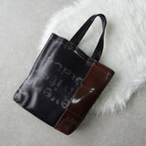 コムデギャルソン ステッチ トートバッグレザー ネイビー / ブラウン - NEWSED