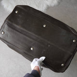 プラダ レザー ボストンバッグ トライアングルロゴ ブラウン - NEWSED