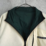 ポロ スポーツ ラルフ ローレン リバーシブル ナイロン/ボア フリース ブルゾン ダークグリーン/アイボリー - NEWSED