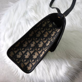 クリスチャンディオール トロッター キャンバス / レザー ショルダーバッグ ネイビー - NEWSED