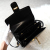 Celine Vintage Sulky 黑色皮革单肩包，配马车金属配件