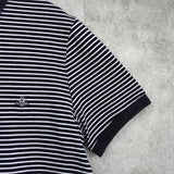 ヴィヴィアン ウエストウッド オーブ 刺繍 ボーダー柄 半袖ポロシャツ ネイビー - NEWSED