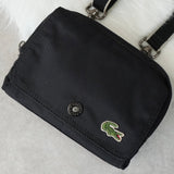 ラコステ ナイロン ミニショルダーバッグ ポーチ ロゴパッチ ブラック - NEWSED
