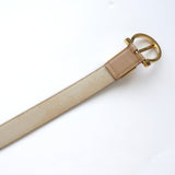 サルバトーレ・フェラガモ ガンチーニ レザー ベルト ゴールド / キャメル レディース - NEWSED