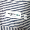 Lacoste 徽标贴片毛领条纹长袖衬衫（灰色）