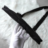 プラダ テスートナイロン / サフィアーノレザー 三角プレート ショルダーバッグ ブラック - NEWSED