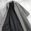 Ami Paris Houndstooth Wool Balmac Coat with Belted Waist Black/White