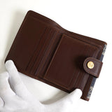 セリーヌ パリマカダム デニム / レザー コンパクトウォレット 二つ折り財布 ブルー / ブラウン - NEWSED