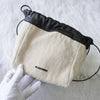 ジルサンダー ドローストリング キャンバス レザー 巾着型 ショルダーバッグ ポシェット アイボリー / ブラック