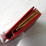 セリーヌ サークル金具 レザー 二つ折り財布 レッド - NEWSED