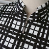 Burberry Nova 女士格纹马标志刺绣无袖上衣（黑/白）