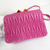 ミュウミュウ マテラッセ レザー がま口 ミニ ショルダーバッグ ピンク - NEWSED