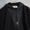 MM6 Maison Margiela Zip-up Hooded Coat Wool Coat Long Coat Different Material Switching