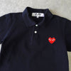 プレイ コムデギャルソン ハートロゴ 半袖ポロシャツ ブラック
