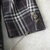 Burberry 复古 Nova 格纹金色纽扣亚麻丝绸定制夹克 紫色