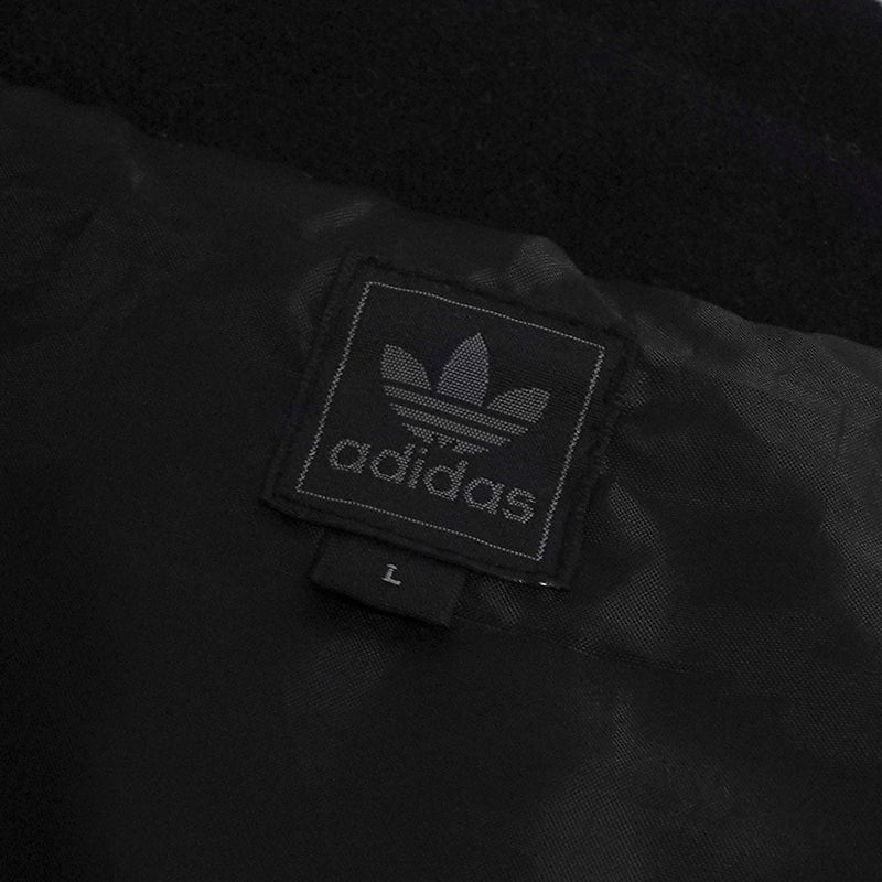 アディダス ロゴ ジッパー ウール ピーコート メンズ ブラック - NEWSED