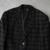 イヴ サンローラン ヴィンテージ チェック柄 カシミヤ混紡 シングル テーラードジャケット ブラック / カーキ