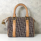 クリスチャン ディオール トロッター キャンバス / レザー ミニボストンバッグ ブラウン - NEWSED