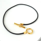 エルメス レザー グレナン チョーカー ブレスレット ブラック - NEWSED