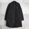Fred Perry Zip-up Bomber Coat Long Coat Logo Embroidery Black